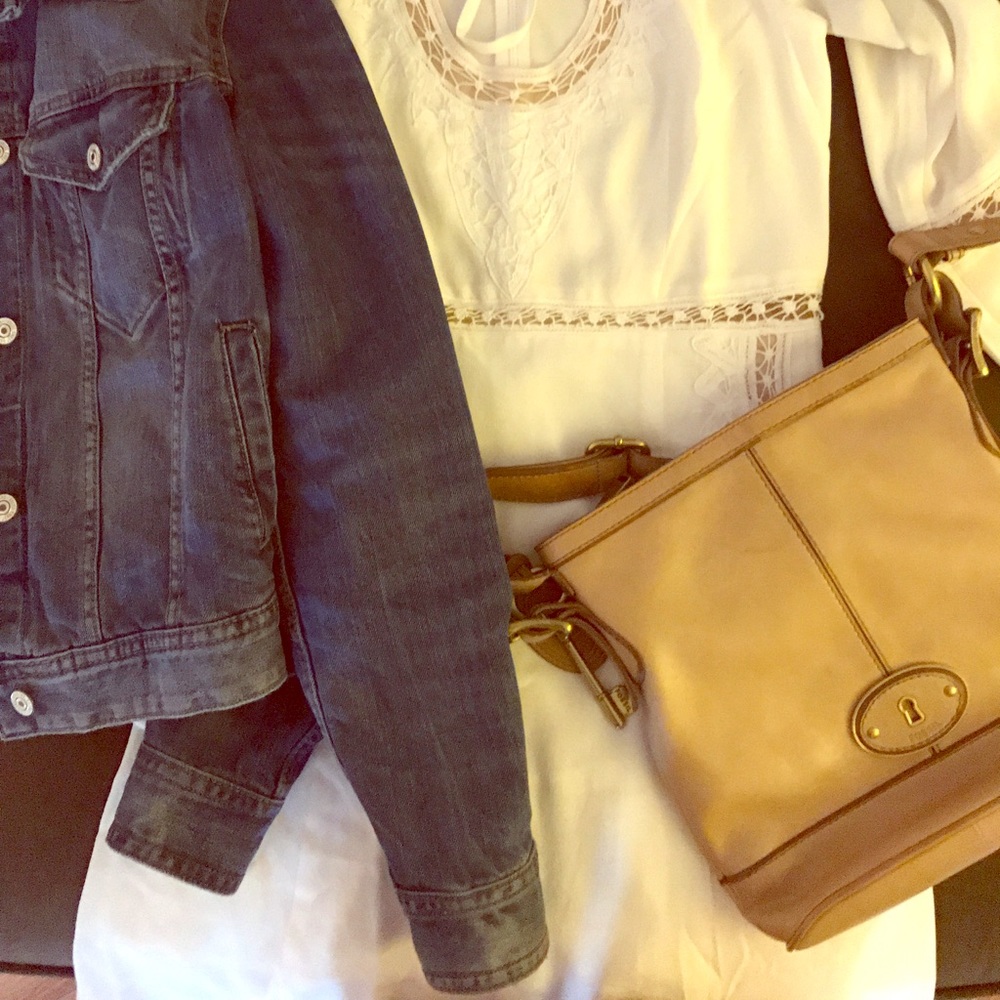 Fossil tan leather purse