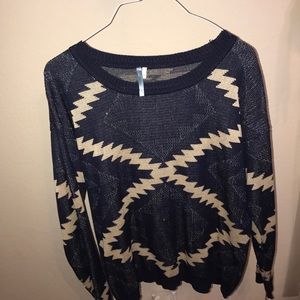 Great navy and cream chunky knit sweater