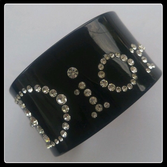 Christian Dior Accessories - DIOR: Vintage Dior Lucite Rhinestone Cuff Bracelet
