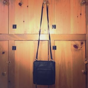 Fossil Black Leather Crossbody Purse