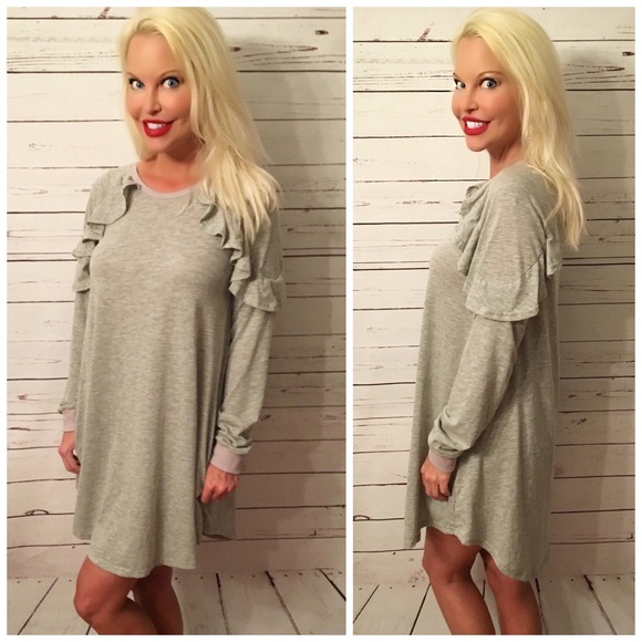 LAST 1!! Dress with Pockets and Ruffled Detail! - Picture 3 of 5
