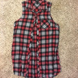 Plaid flannel button up dress