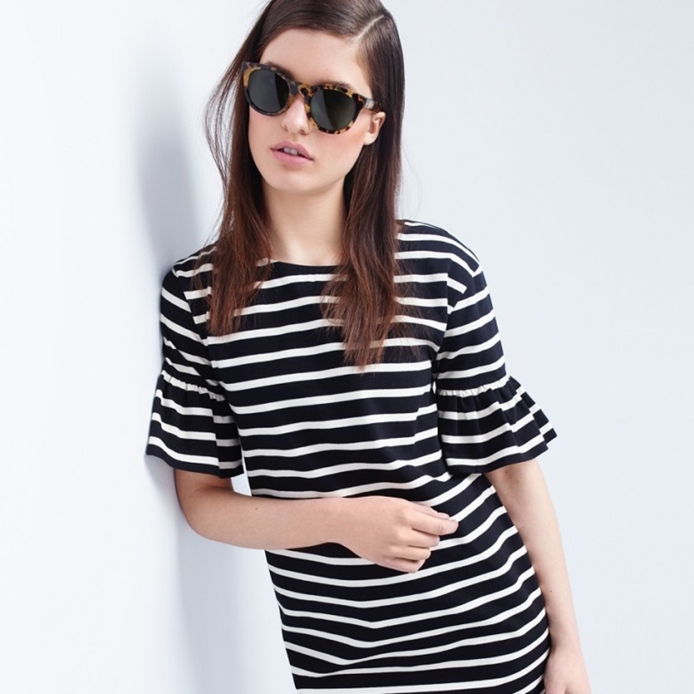 J.Crew Small Black & White Striped Dress Like New