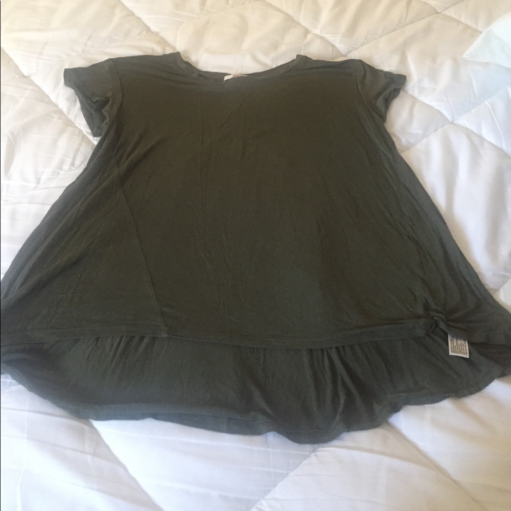 Green hi low shirt