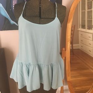 Medium Baby Blue Peplum Tank