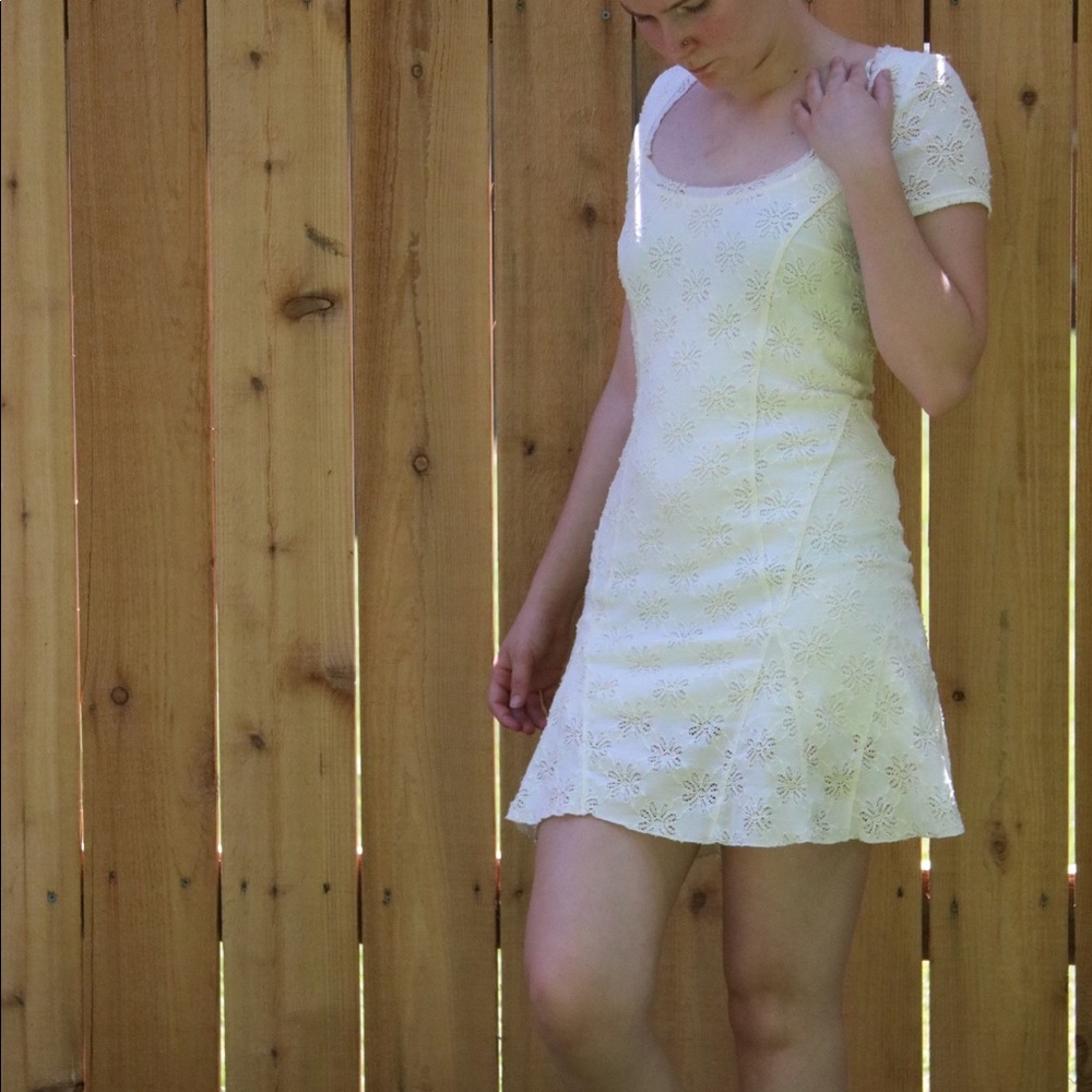 Free People cream floral dress