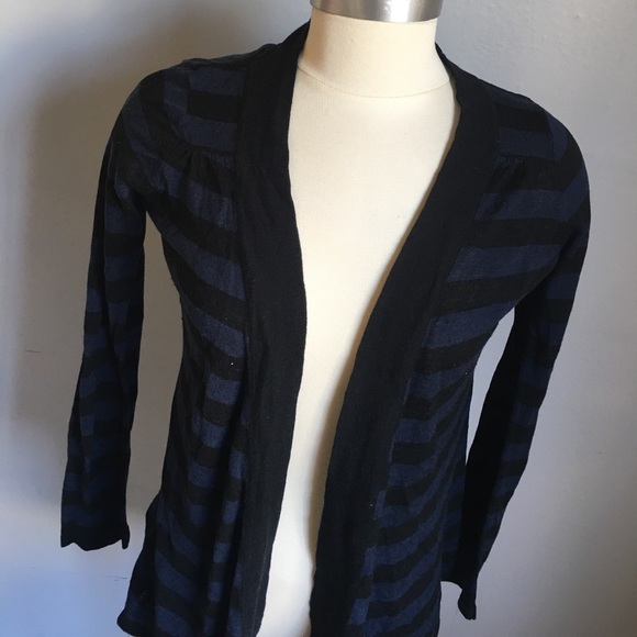 FOREVER 21 BLACK BLUE OPEN CARDIGAN L - Picture 2 of 3