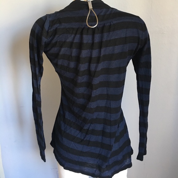 FOREVER 21 BLACK BLUE OPEN CARDIGAN L - Picture 3 of 3