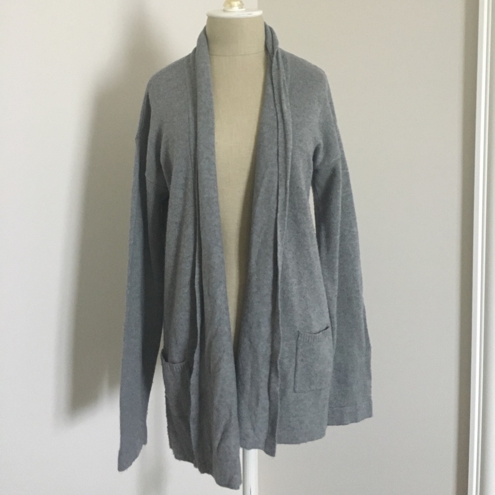 J crew gray cardigan