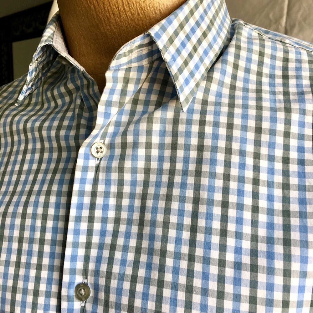BANANA REPUBLIC COTTON CHECKED DRESS SHIRT