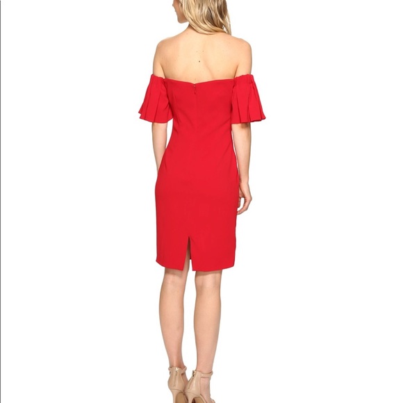 Badgley mischka off the shoulder dress