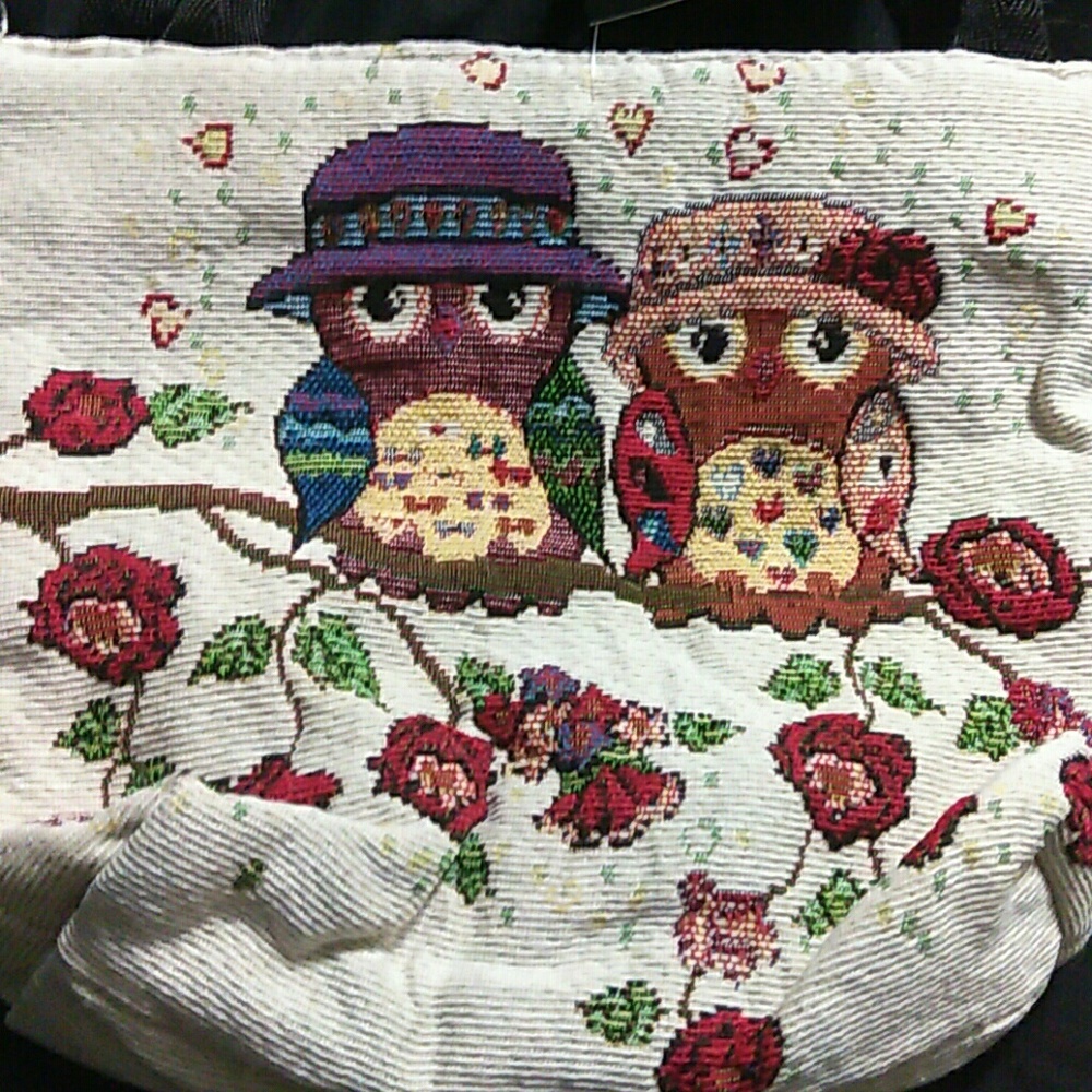 Bnwt 70s inspired owl hand bag