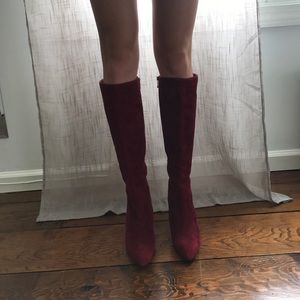VIA SPIGA brand new red suede heeled boots