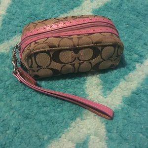 Small pink and brown bag