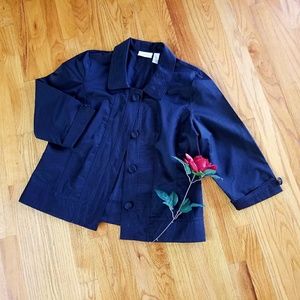 Chico's Black Shimmer 3/4 Sleeve Jacket