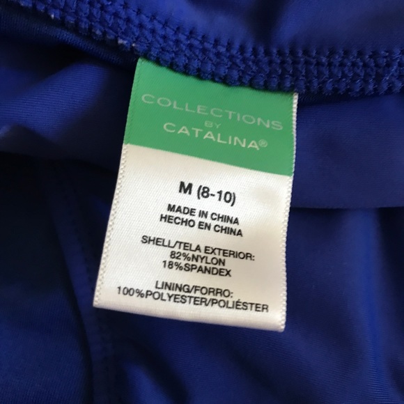 Catalina Swimwear Blue Polka Dot Top Bikini, M - Picture 3 of 4