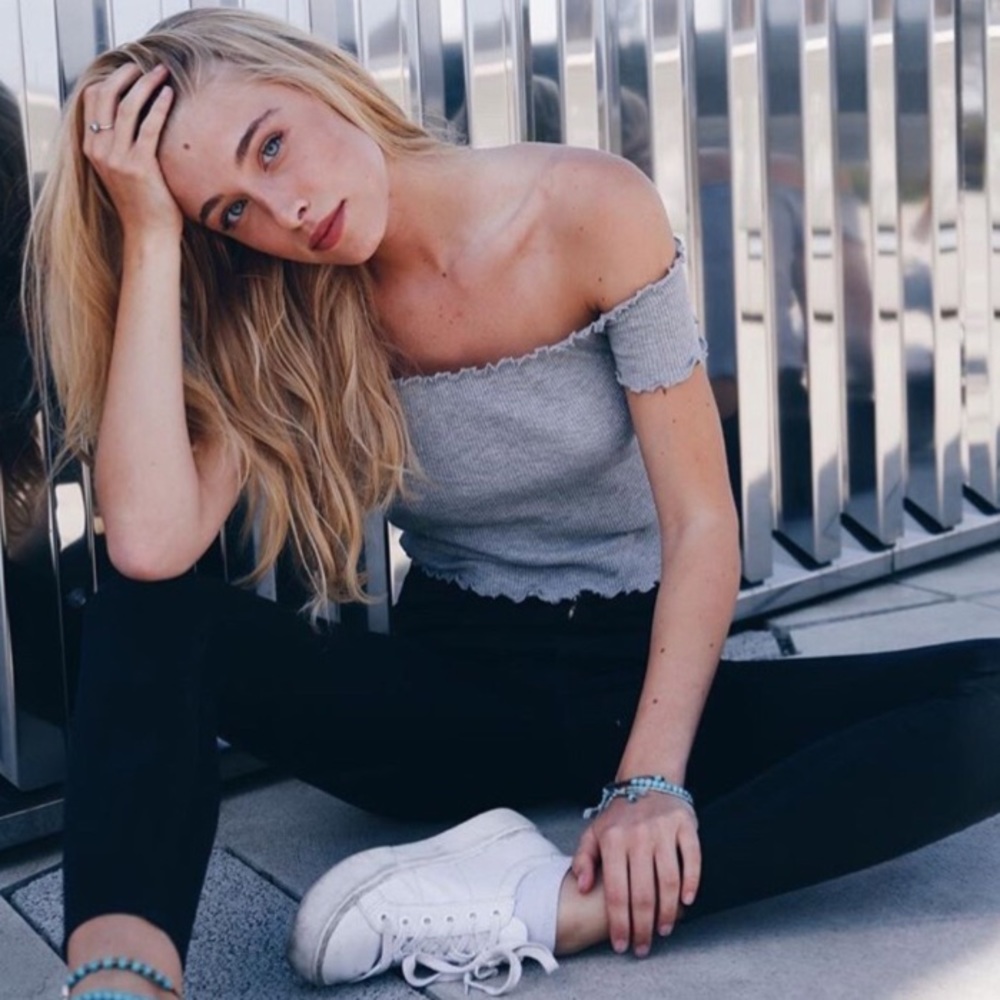 Brandy Melville Gray Jessie Top