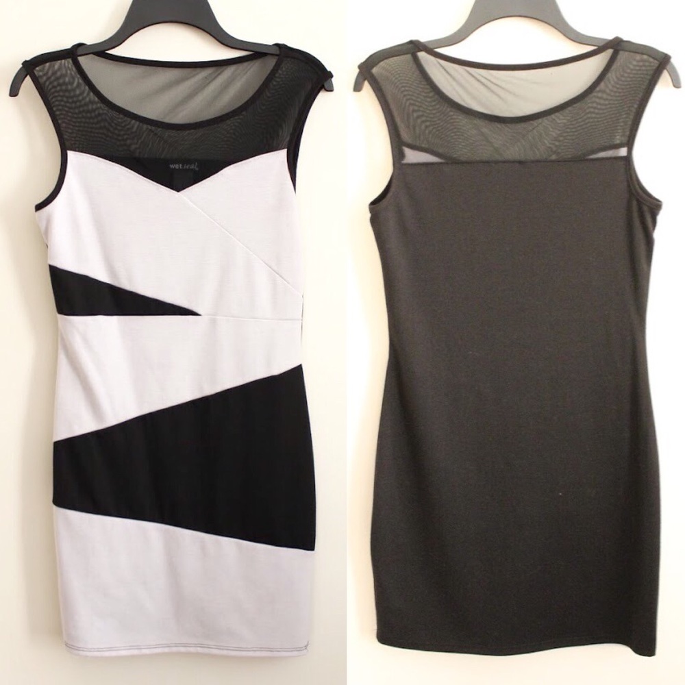 Black/White Bodycon Mini Dress