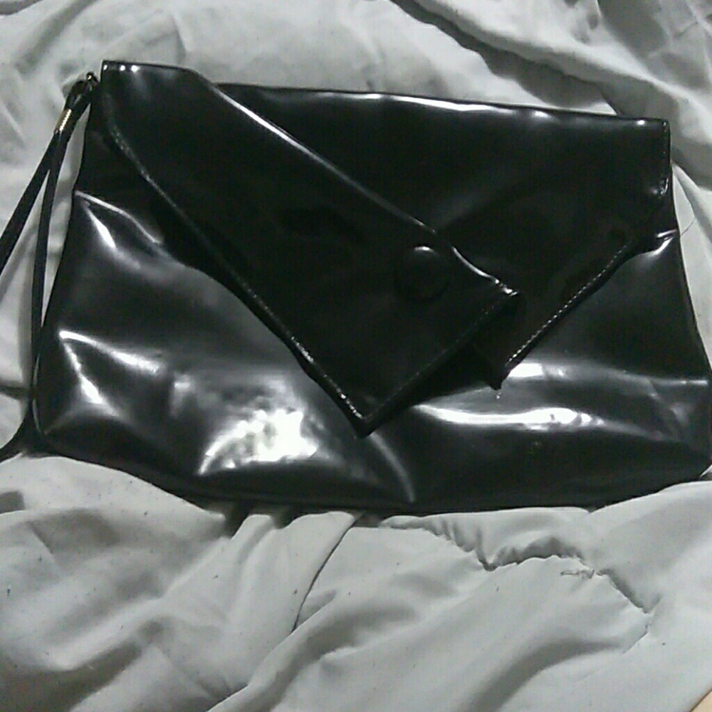 Authentic 80s large black clutch