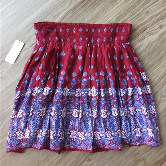 NEW Batik Print Boho Skirt with Pockets MED - Picture 3 of 7