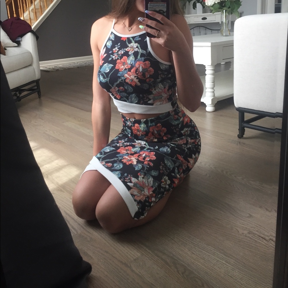 Two piece floral dress