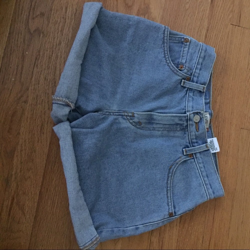 High waisted denim shorts