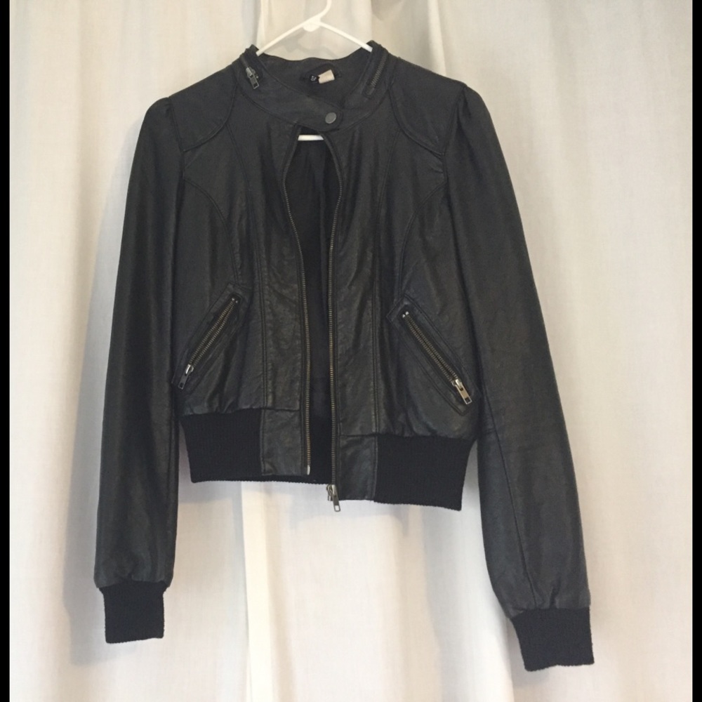 Black leather jacket