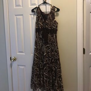 Brown and tan long length dress