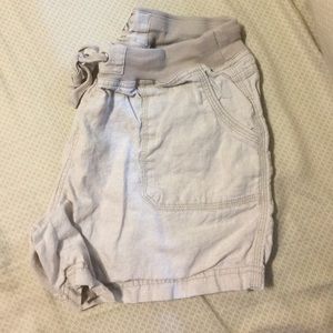 Tan linen shorts