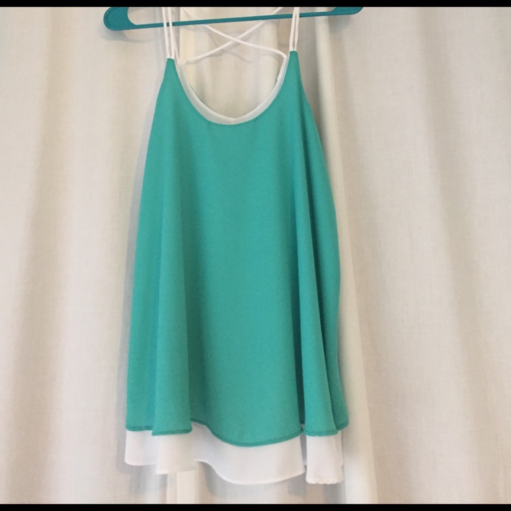 Turquoise overlay blouse