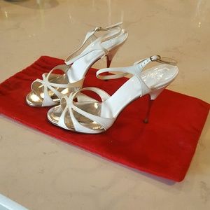 Authentic Christian Louboutin strappy white sandal