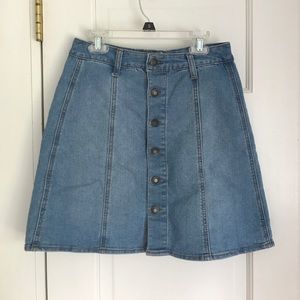 MOSSIMO blue denim jean button up skirt