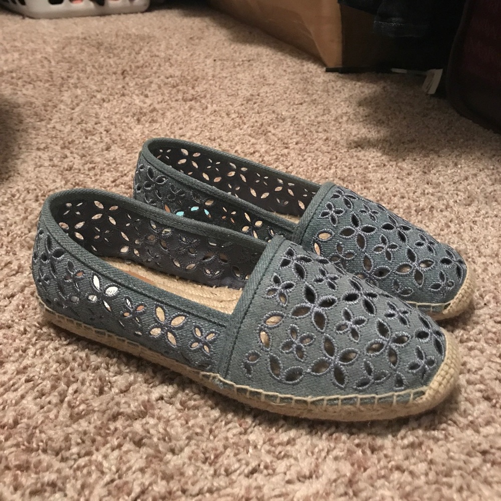 Embroidered MK denim espadrilles
