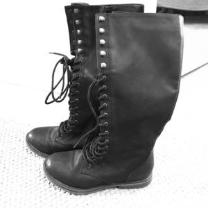 Knee High Lace Up Combat Boots
