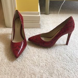 Gianni Bini Red Snakeskin Heels