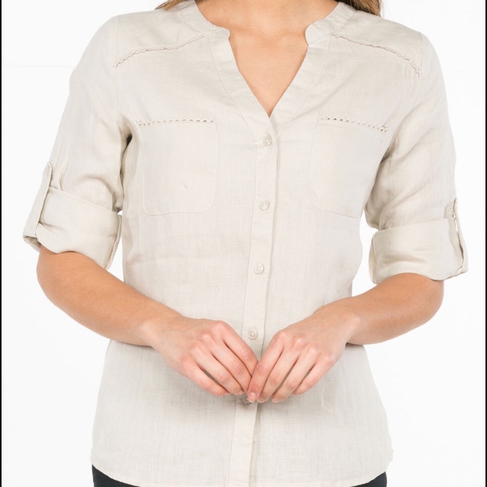 Harve Benard Linen Button Down Top