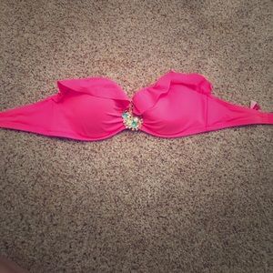 Pink Victoria's Secret Ruffle Bathing Suit Top 34C