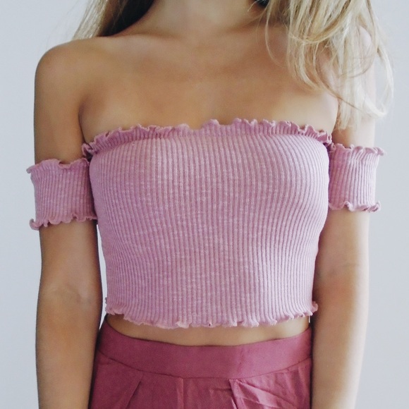 ❗️ONE left❗️Ali Mauve Crop Top - Picture 3 of 6