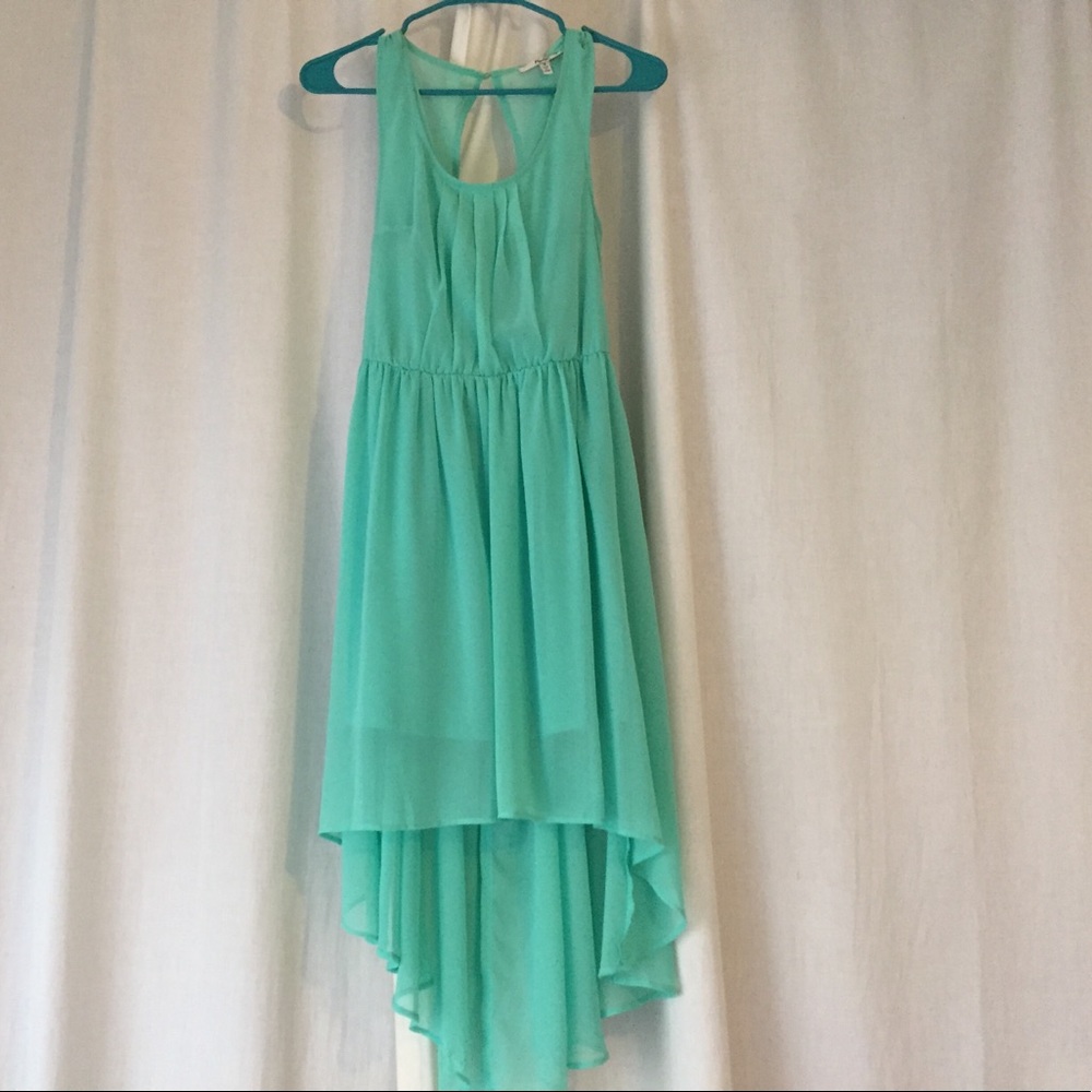 High low turquoise dress