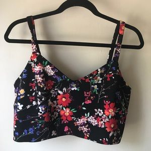 Express  floral Crop Top with back cutouts
