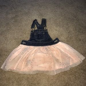 denim & pink tutu with stars overalls‼️no trades‼️
