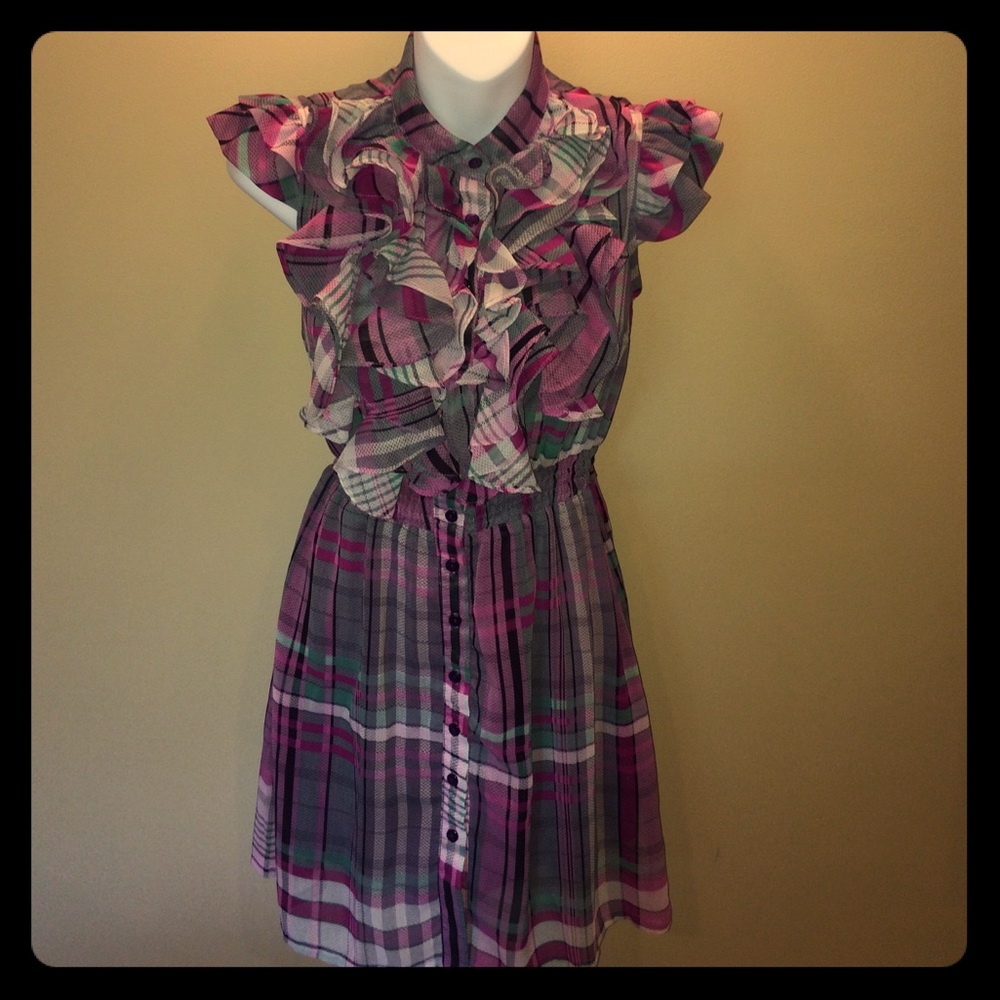 Romeo & Juliet Couture Plaid Ruffle Dress - Picture 1 of 7