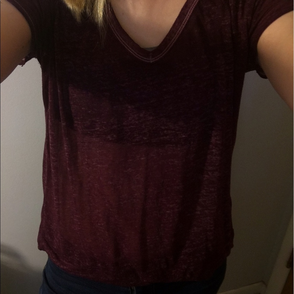 Aerie Burgundy Short Sleeve