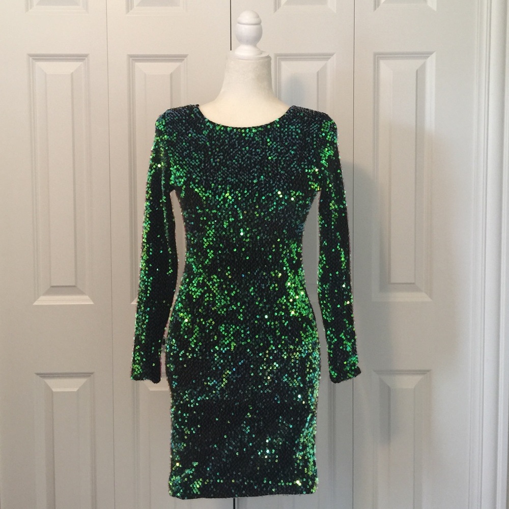 ASOS Motel Rocks Green Sequin Dress