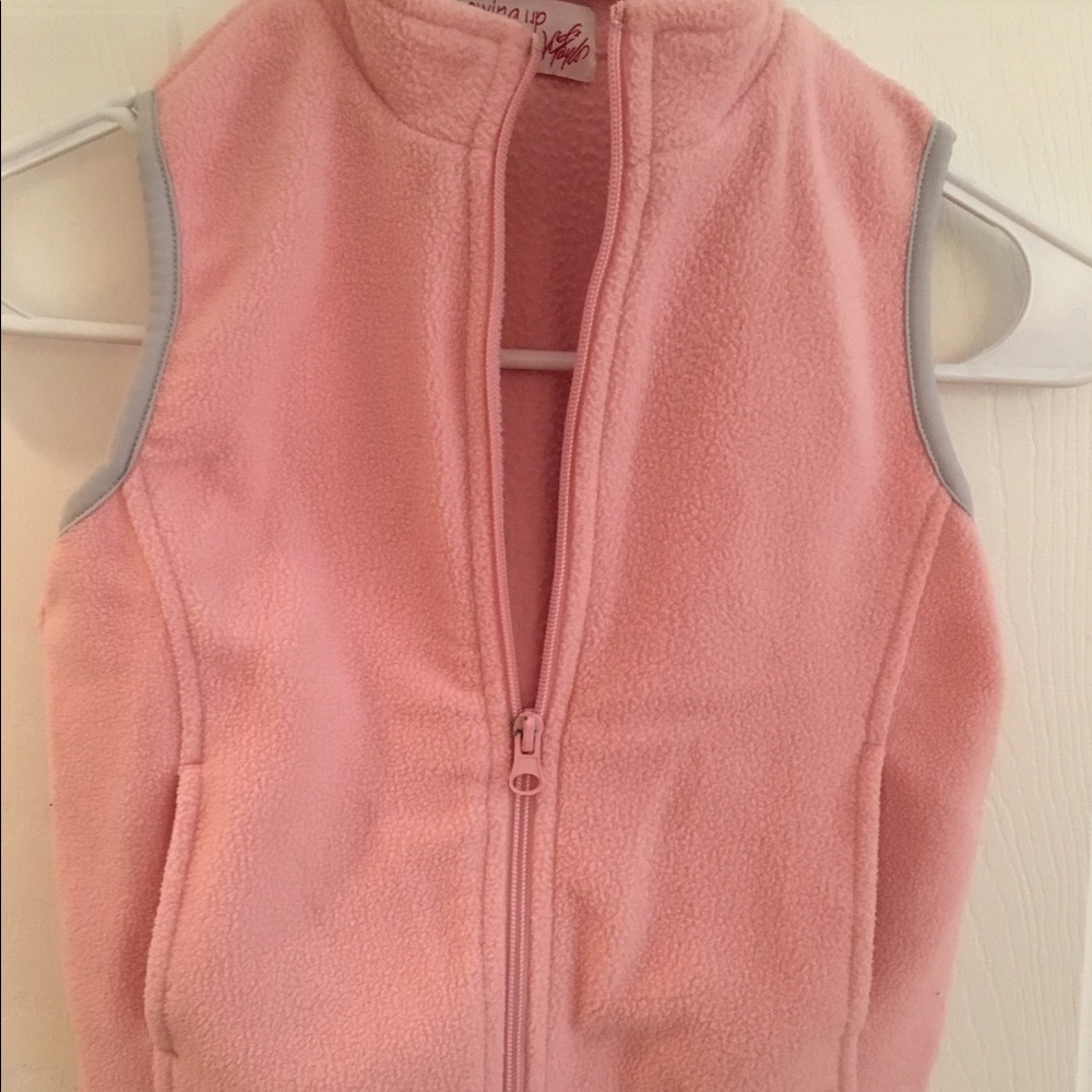 Pink girls fleece zip up vest