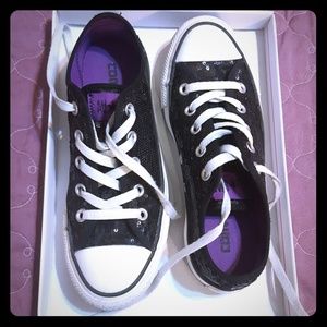 Black Sequin Converse All Stars