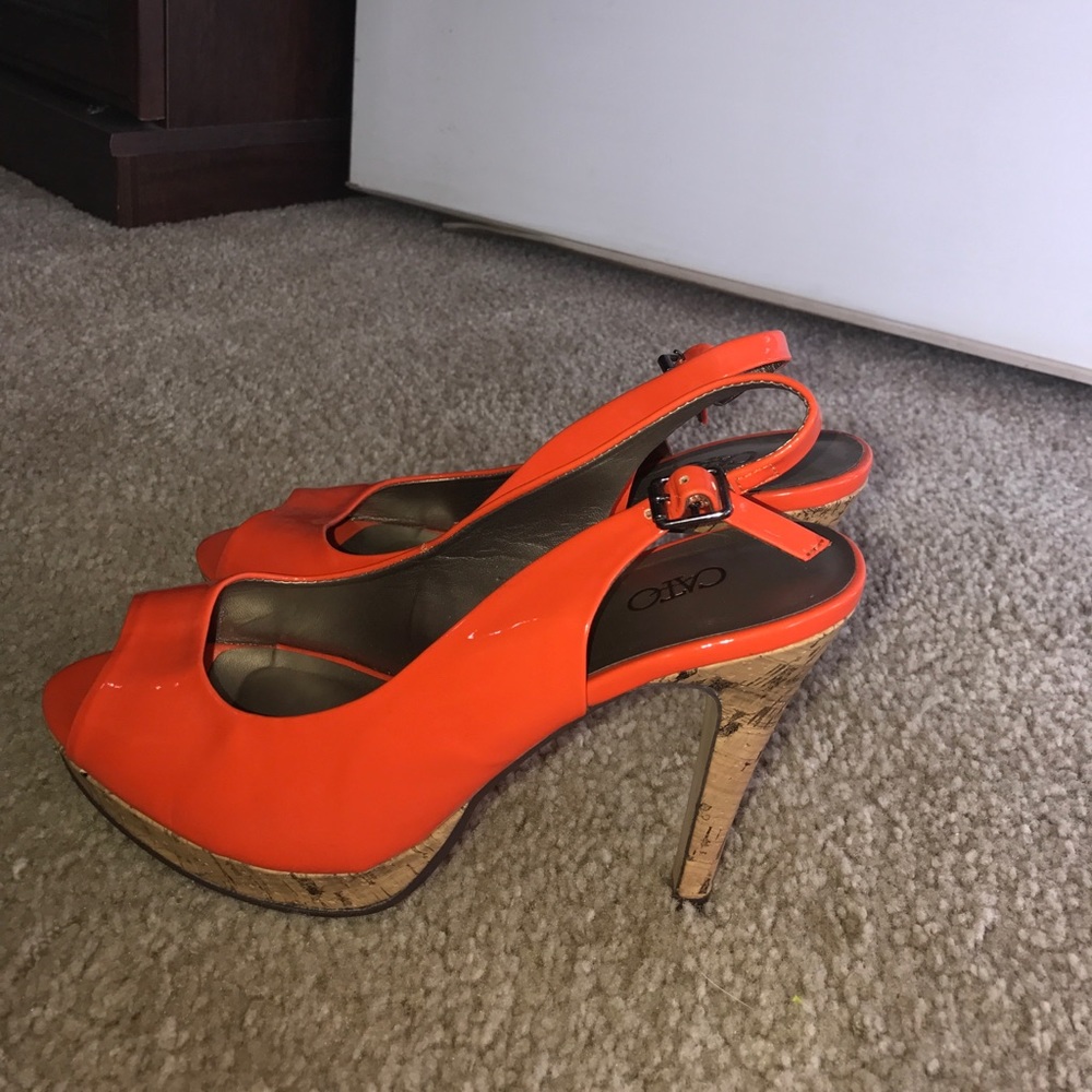 Orange/cork heels