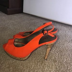Orange/cork heels