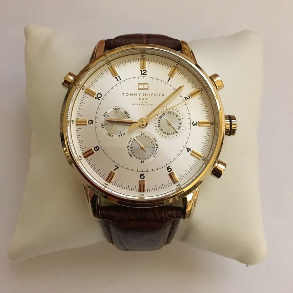 Men's Tommy Hilfiger Gold Watch with Leather band