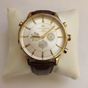 Men's Tommy Hilfiger Gold Watch with Leather band